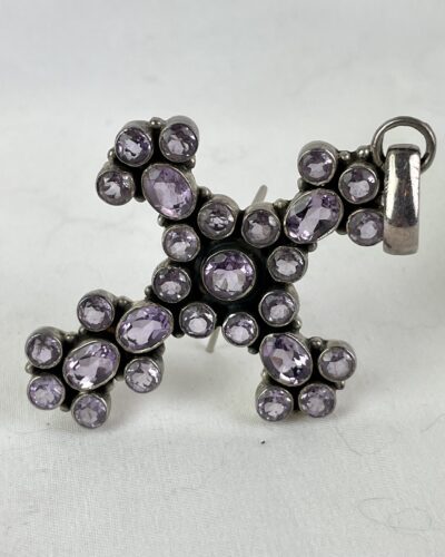 Beautiful Amethyst Enhanced Sterling Silver Cross