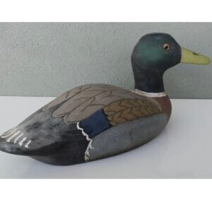 Beautifully preserved 43 (1989)Year Old Wooden Vintage Mallard Duck Decoy