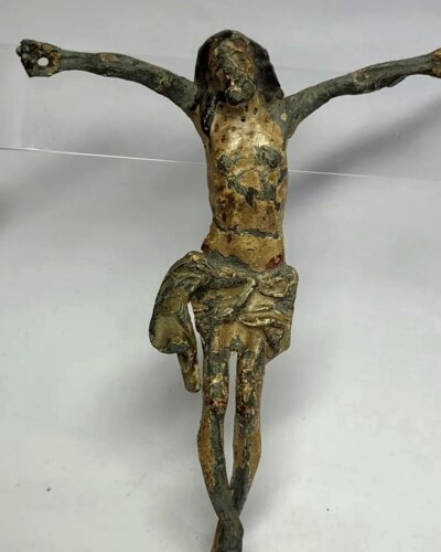 AUTHENTIC , Collectible, Mid 1800’s Lead Casting, Crucifixion, Crucified JESUS CHRIST