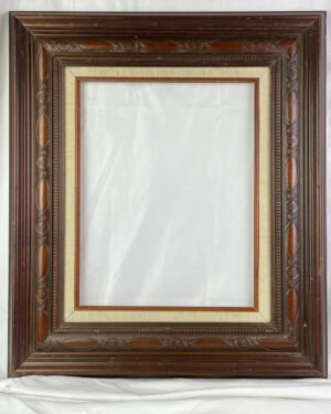 Hand Carved Solid Wooden Hanging Picture Frame. 22” x 19”