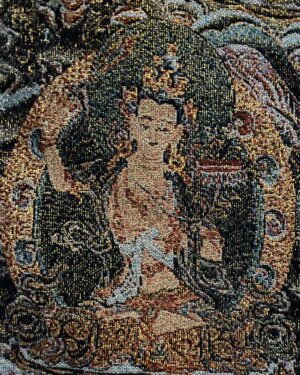 Oversized Nepalese Woven Tapestry ( Thangka, Thanka, Tanka, Tangka,) of Healing Buddha,