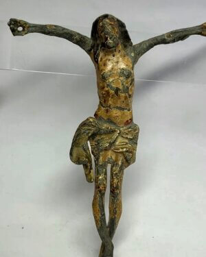 Authentic, mid 1800’s Lead Casting, Crucifixion, Crucified Jesus Christ