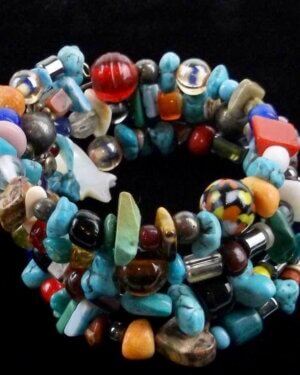 Color Rich Turquoise, Malachite, Coral, etc. Expandable Cuff Bracelet