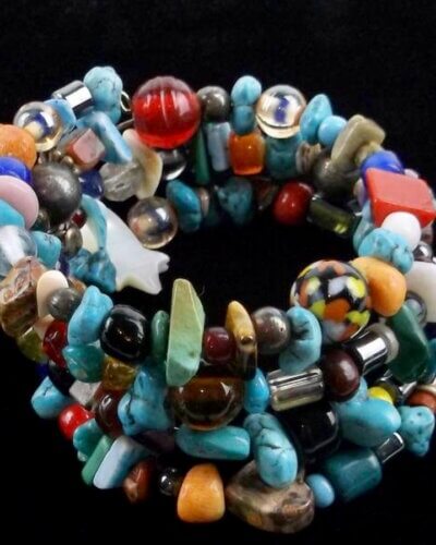 Color Rich Turquoise, Malachite, Coral, etc. Expandable Cuff Bracelet