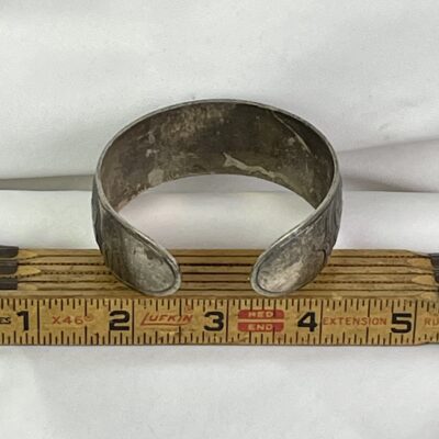 Vintage tarnished Tibetan wide Silver Cuff Bracelet - Image 2