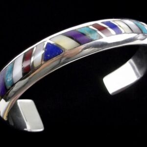 hick Navajo Sterling Silver Turquoise Cuff Bracelet 6-7.5"