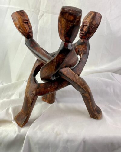 Hand Carved Three African Unity Dancers - Image 2
