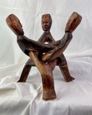 Hand Carved Three African Unity Dancers