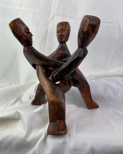 Hand Carved Three African Unity Dancers - Image 3