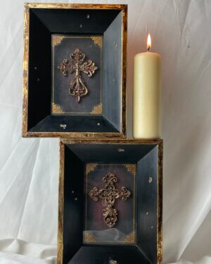 PAIR of Handsomely Boxed Framed Christian Crosses