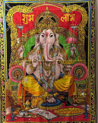 Silkscreen Wall Art of Hindu Goddess Ganesh, Ganesha