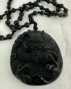 New Obsidian Amulet of the Sacred Serpent of “Good Fortune “