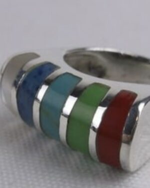 Mint Vintage Sterling Silver Turquoise Lapis Ring 5