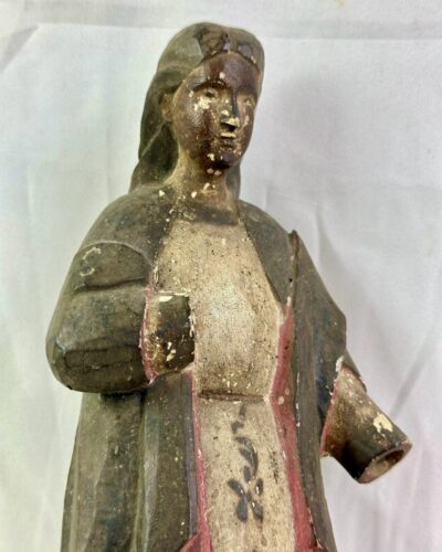 Antique Patina, Wooden Santos Statue - Image 3
