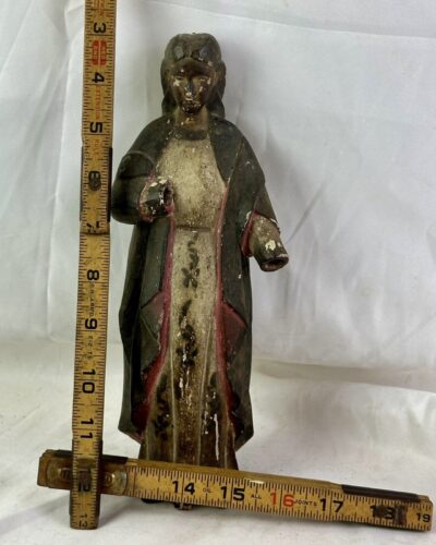Antique Patina, Wooden Santos Statue - Image 7